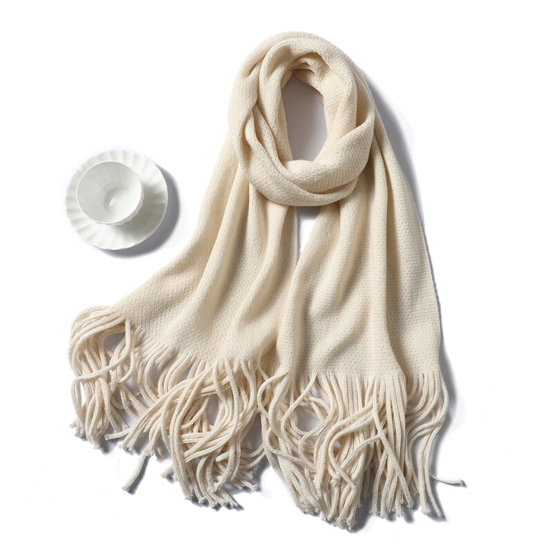 Winter kasjmier sjaals voor vrouwen gebreide dikke warme omslagdoeken en omslagdoeken dames pashmina lange maat bandana foulard