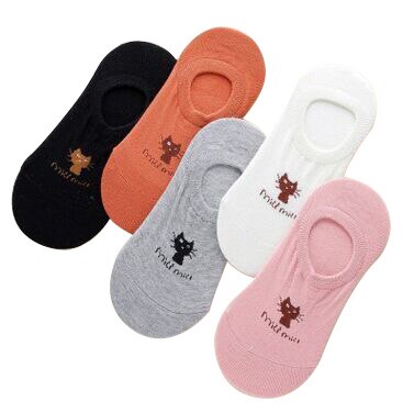 10 pieces = 5 pairs/lot Women&#39;s Invisible Socks Summer Cute Harajuku Animal Sock Cat Bear Rabbit Funny Low Cut Ankle Happy Socks: 18
