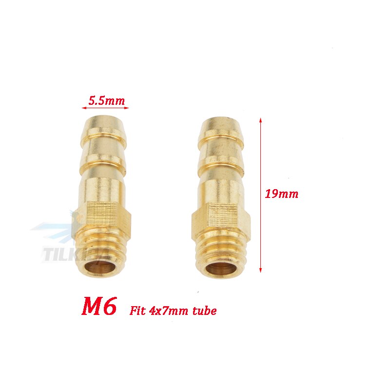 Rc Boat Brass Water cooling faucet M3/M4/M5/M6 Thread Water Nipples Fuel Nozzles For Methanol Gasoline Boat 2pcs: M6xL19mm