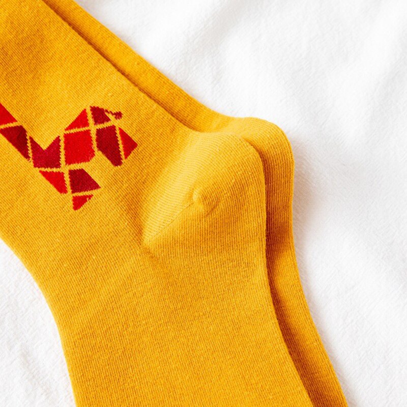 Calcetines largos de algodón con dibujos de animales y jirafa para mujer, para Otoño e Invierno
