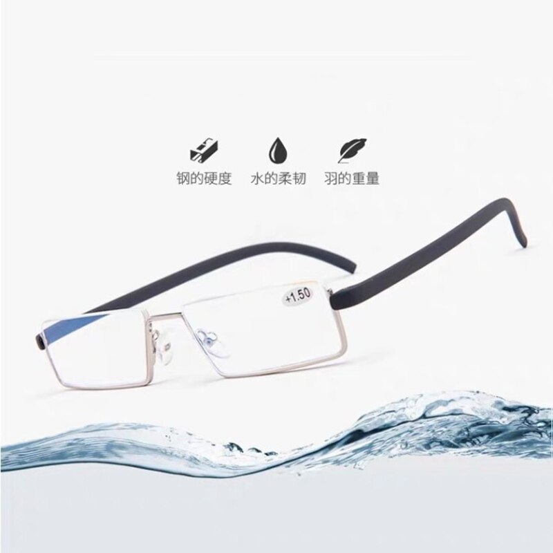 May Flower Half Frame Glasses For Farsightedness Gold Spectacle Frames Men Reading Glasses For Sight For Men +125+175+225+275+4