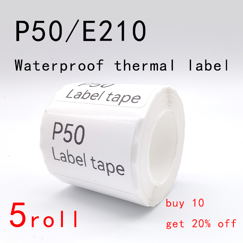 5PK YLF23 E210 Label Paper Sticker 50*30mm Use for P50 Thermal Label Printer M110 Label Maker DIY adhesive Label Tape