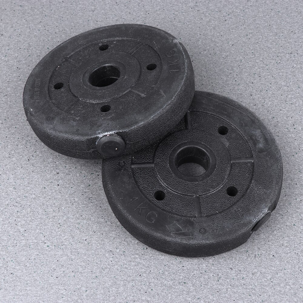 2 pièces 1KG disques d'haltères disque d'haltères poids disque équipement de sport accessoires d'entraînement essentiel de gymnastique (noir)