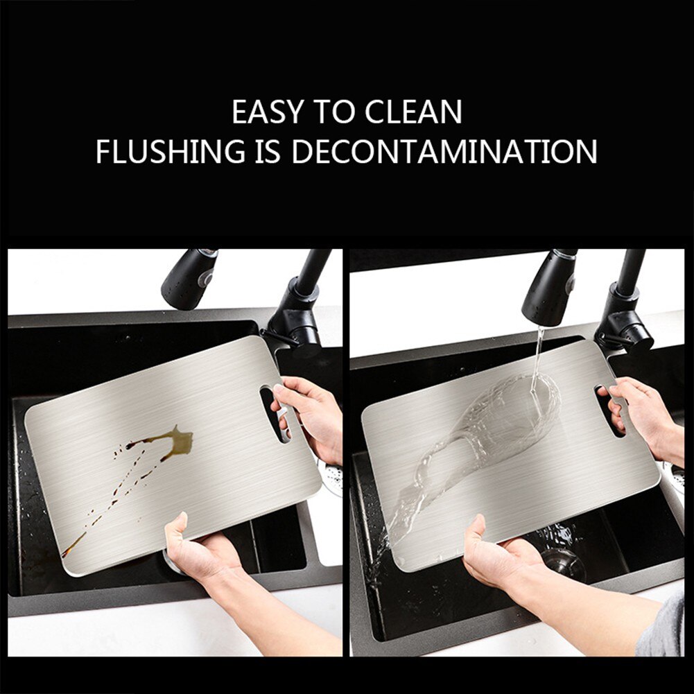 Stainless Steel Chopping Block Easy Clean Heavy Duty Cutting Board Fruit Vegetable Meat Chopping Board Practical Kitchen Tool