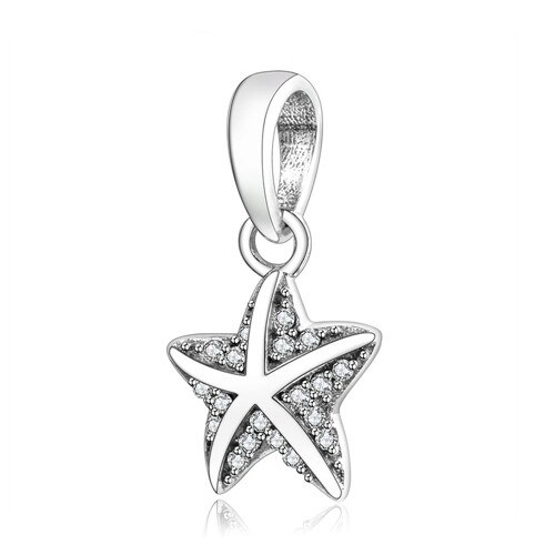 100% 925 sterling silver classic Starfish Pentagram Rainbow Pacifier Women Charm DIY Pendant: 2133