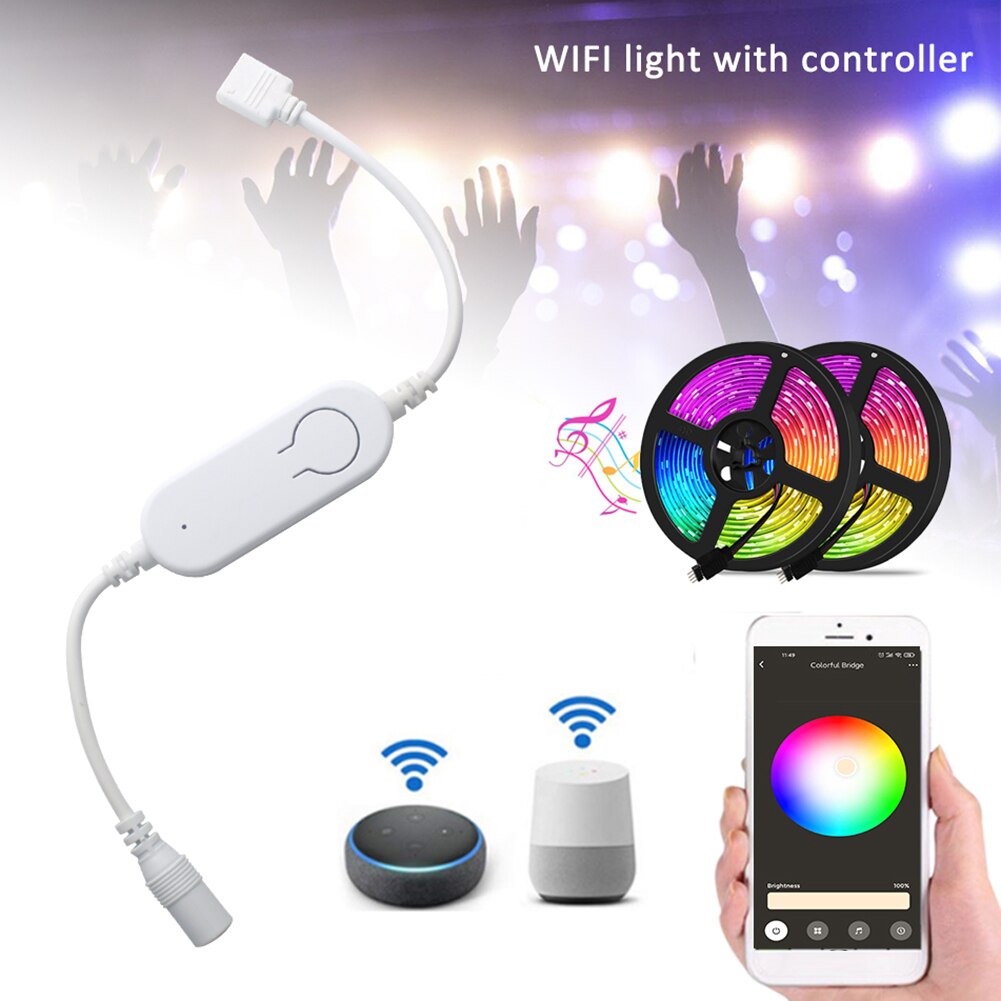 Smart Life WiFi LED Strip Lamp RGB Music Remote Controller for Alexa Google