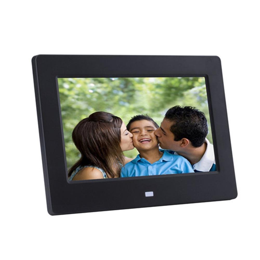 7 Inch Digitale Fotolijst X08E-Digitale Fotolijst Met Ips Display Bewegingssensor Usb En Sd-kaart Slots afstandsbediening: Black