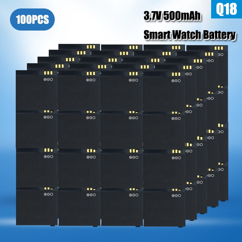 Montre connectée Q18, batterie Lithium-ion, 500mAh, 3.7V, Rechargeable, rechange, polymère