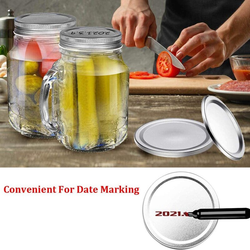 Canning Lids,120 PCS Mason Jar Lids,Regular Mouth Canning Lids,Metal Lid Split-Type with Airtight Seal and Leak Proof