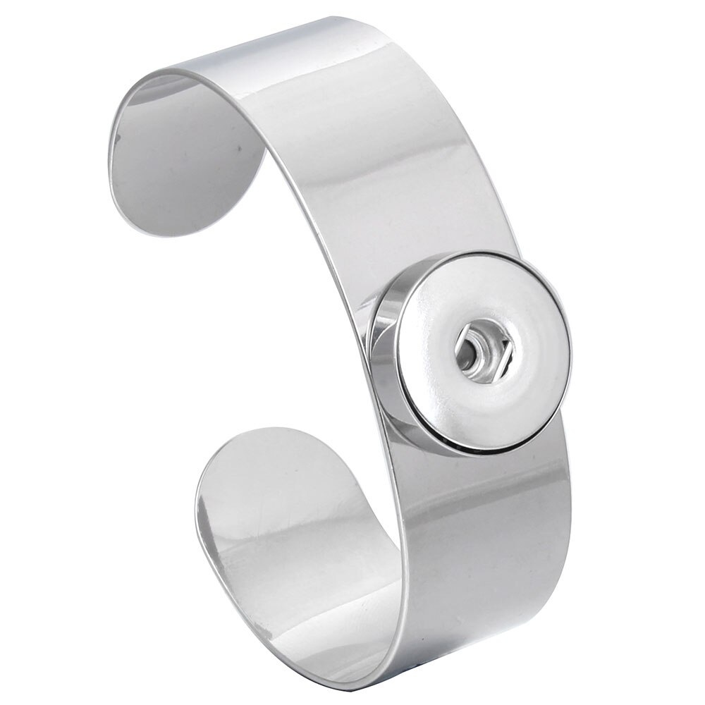Stainless Steel Bracelet Snap Button Bracelet Bangle for Women Fit 12mm or 18mm Snap Buttons Interchangeable Charm Jewelry