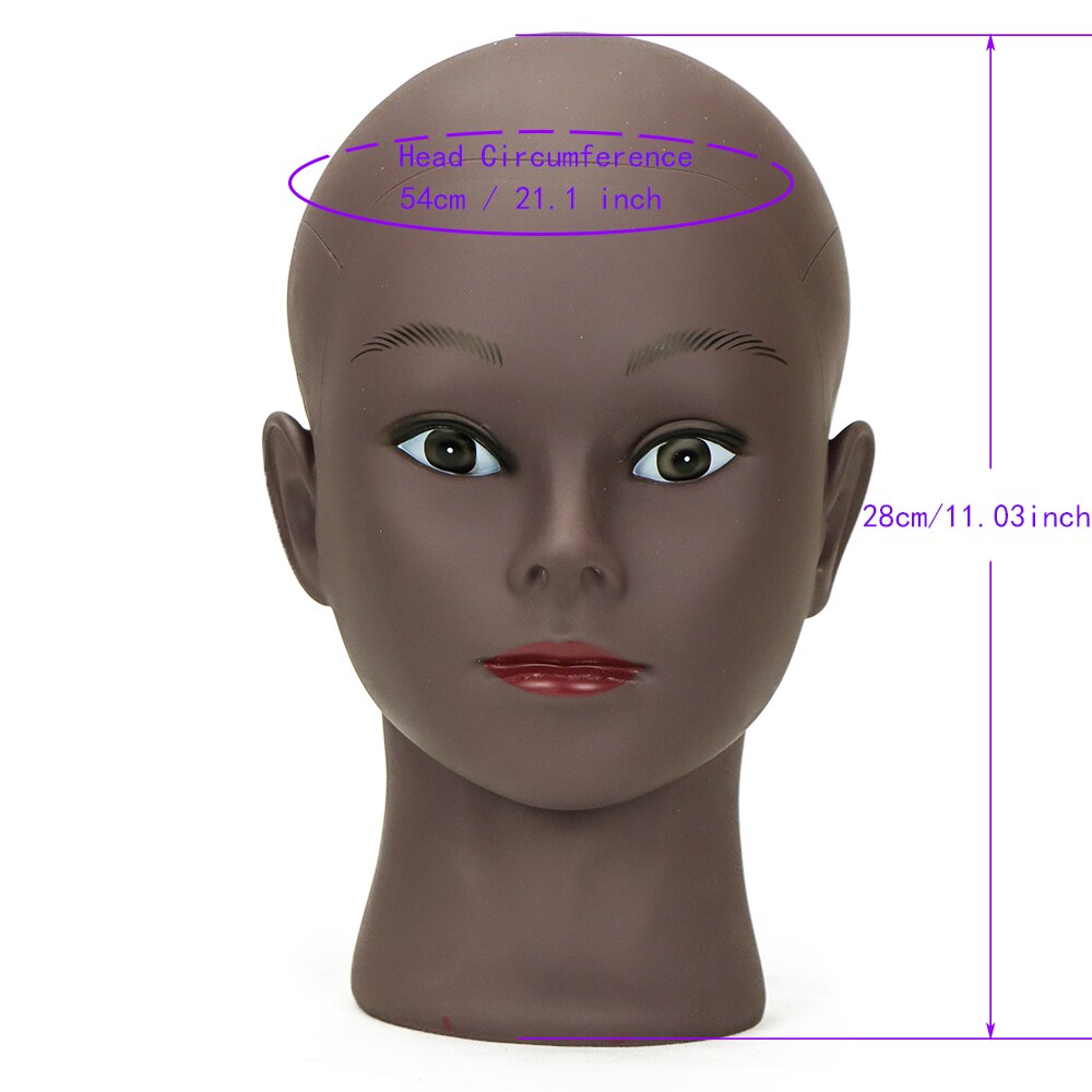 Bald Mannequin Head Stand Soft PC Really 3D eyes manikin head Wig holder for Wigs Display Hat Display Glasses Display: B