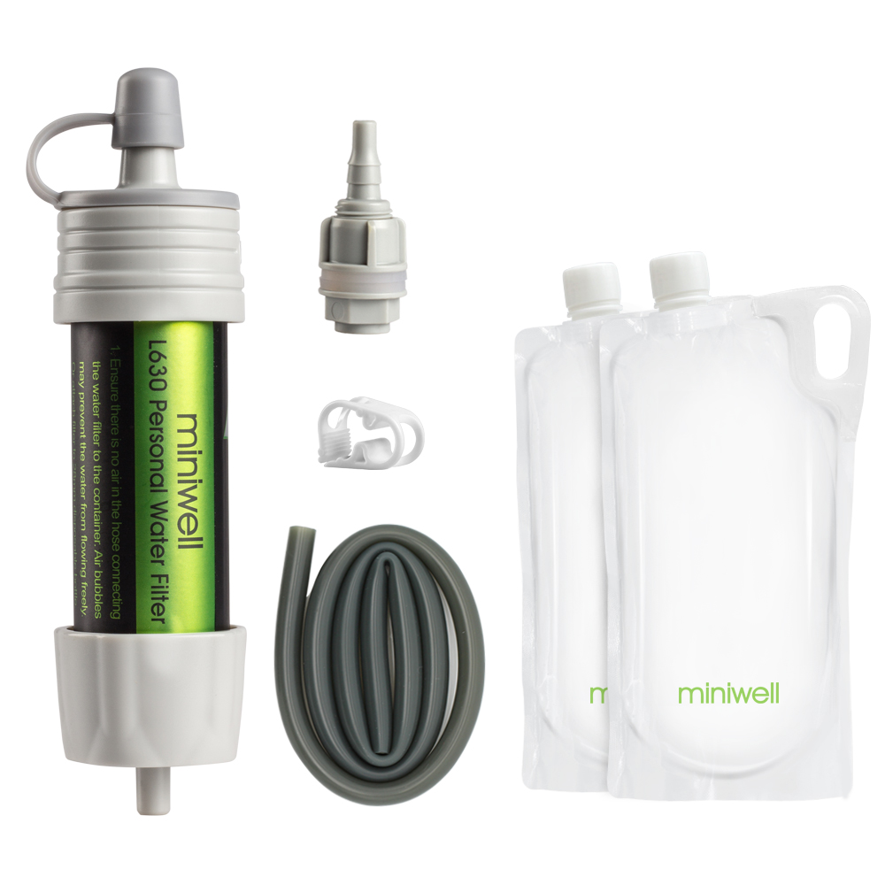 Camping Toerisme Outdoor Water Filter Water Filtratie Systeem Met Transparante Zak: Gray