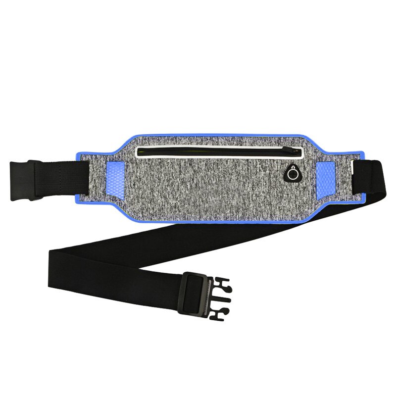 Running Waist Pouch Belt Sport Belt Mobile Phone Men Women With Hidden Pouch Gym Bags Running Belt Waist Pack: Blue