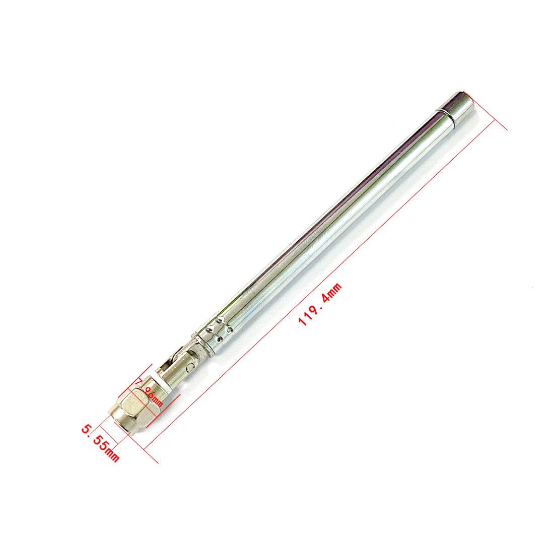 Antena telescópica de repuesto SMA macho para Radio de TV, antena aérea de Radio DIY de 100mm/120mm/132mm/164mm/205mm, nueva: Gris oscuro