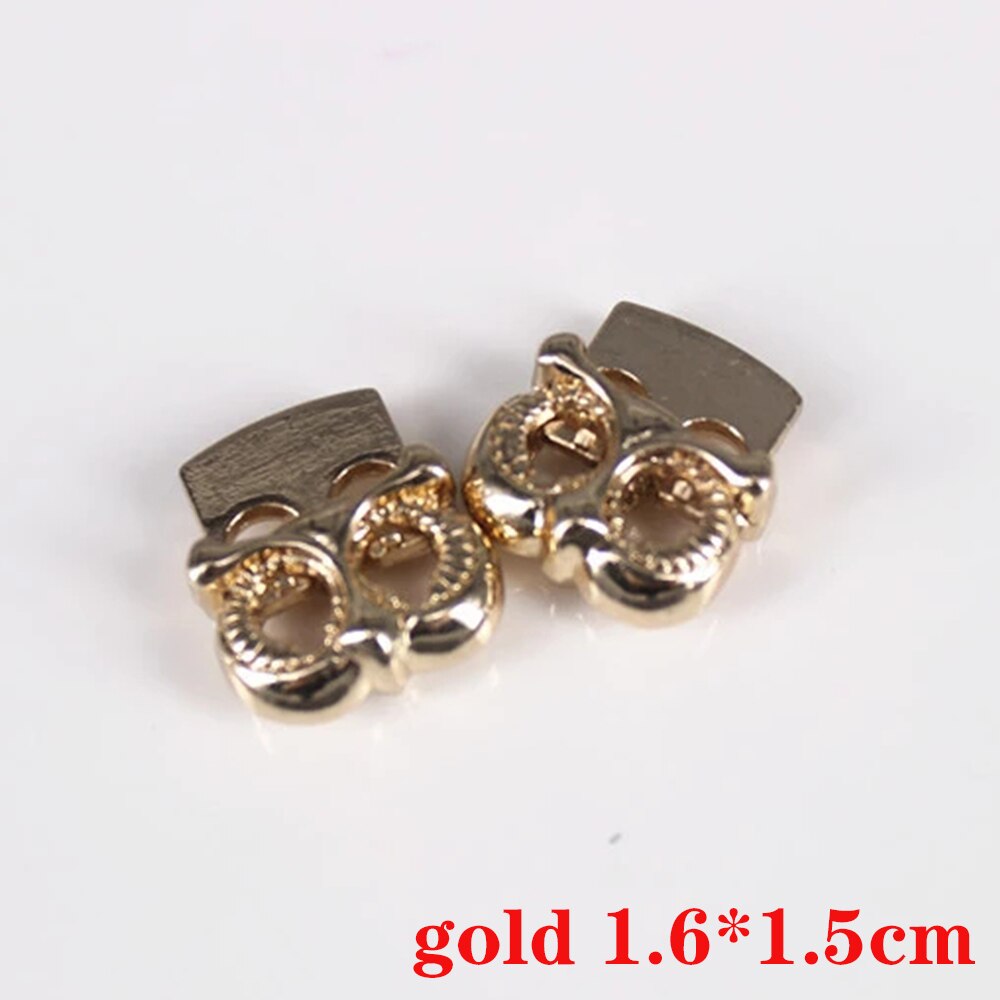 10 stks Pack Cord Lock Toggle Stopper Bean Metalen Zilver Maat: 25mm * 21mm * 7mm Toggle Clip NK216: D226  gold  10pieces