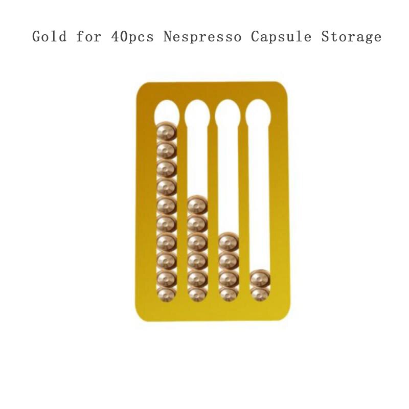 24/40 pods nespresso capsule opbergrek keukenkast restaurant wandtype opbergrek aluminium beugel koffie opbergplanken: 40 stuks goud