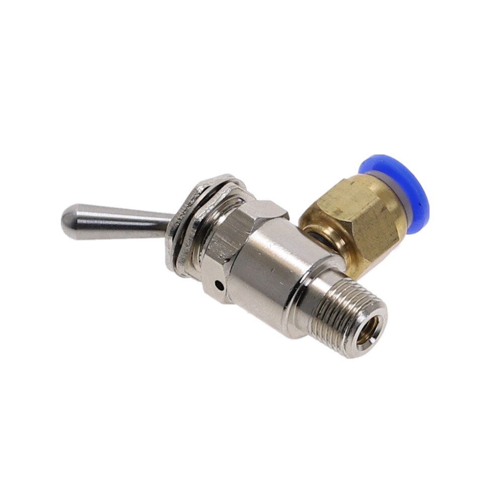 Exhaust valve 3 Way M5 Female 1/8" Male Thread Toggles Switch TV-3 Air Pneumatic Mechanical Valve w Fiittings