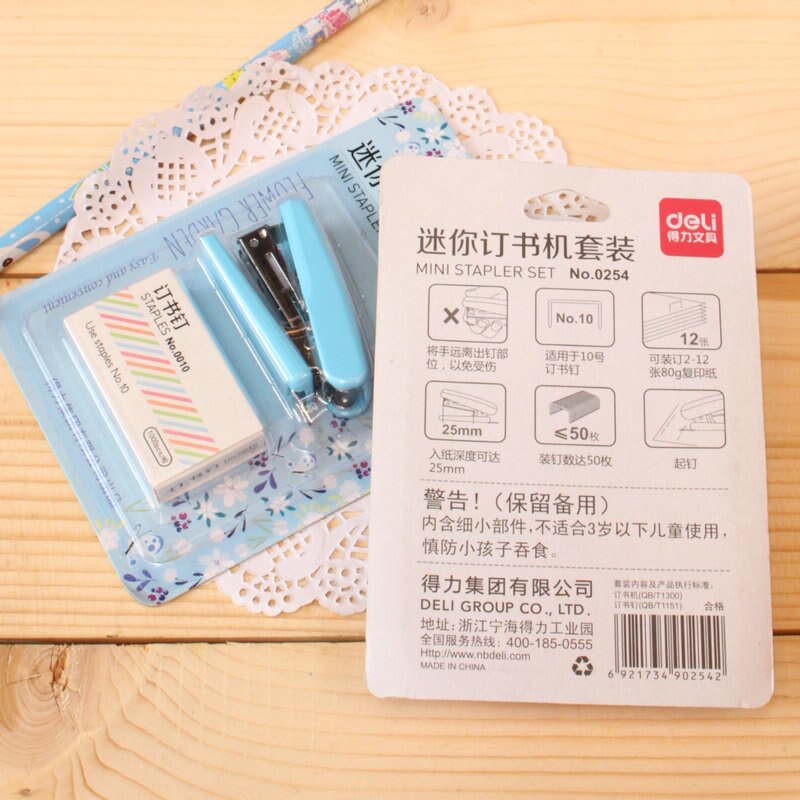 Mini juego de grapadora manual con 1000 Uds. No.10 grapas grapadora papelería oficina engrapadora útiles escolares A6509