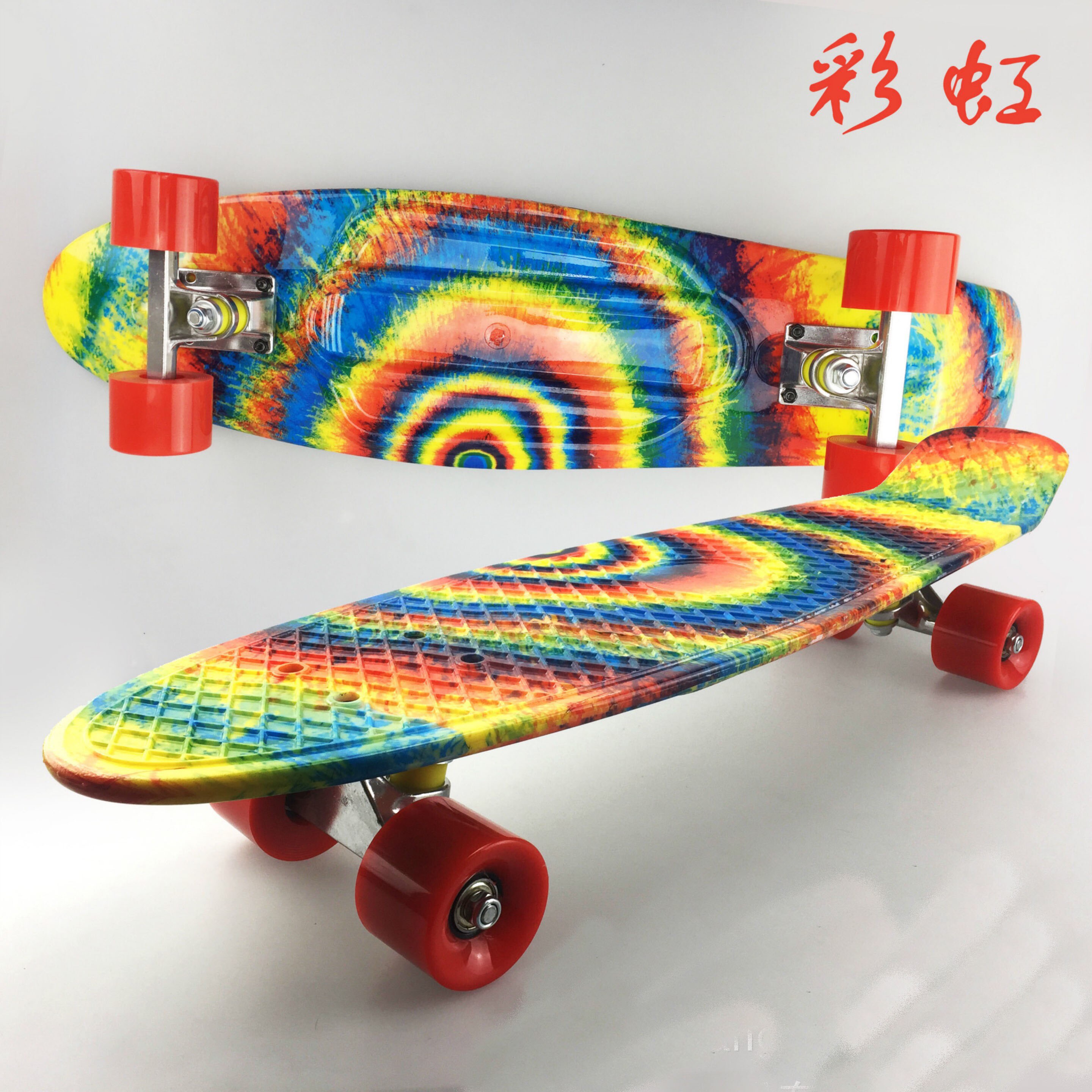 skateboard luminous wheel mini board for outdoor sport street fish board longboard skateboard: MULTI