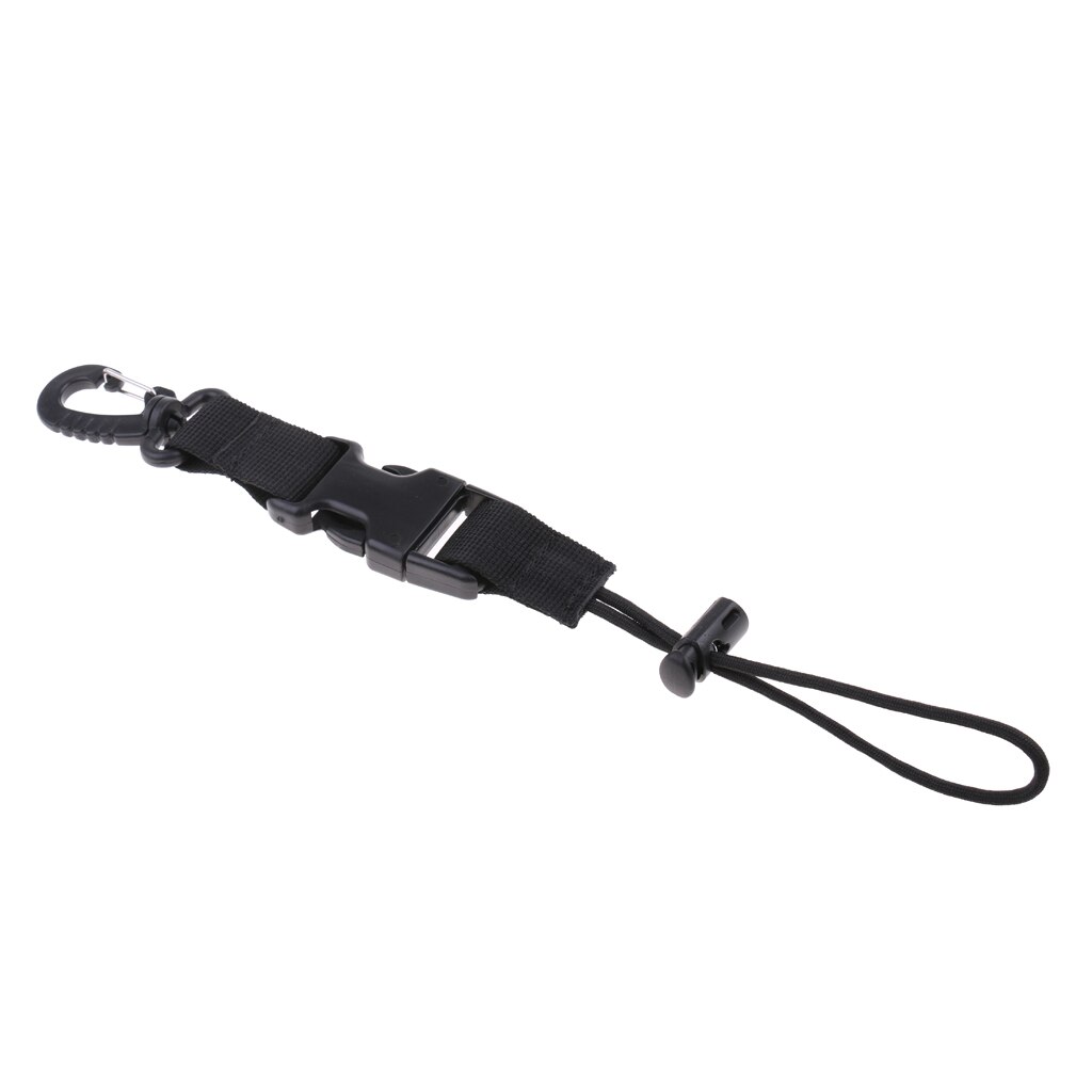 Onderwater Duiken Lanyard Camera Zaklamp Holder Strap Snelsluiting Zwart Nylon Duiken Apparatuur