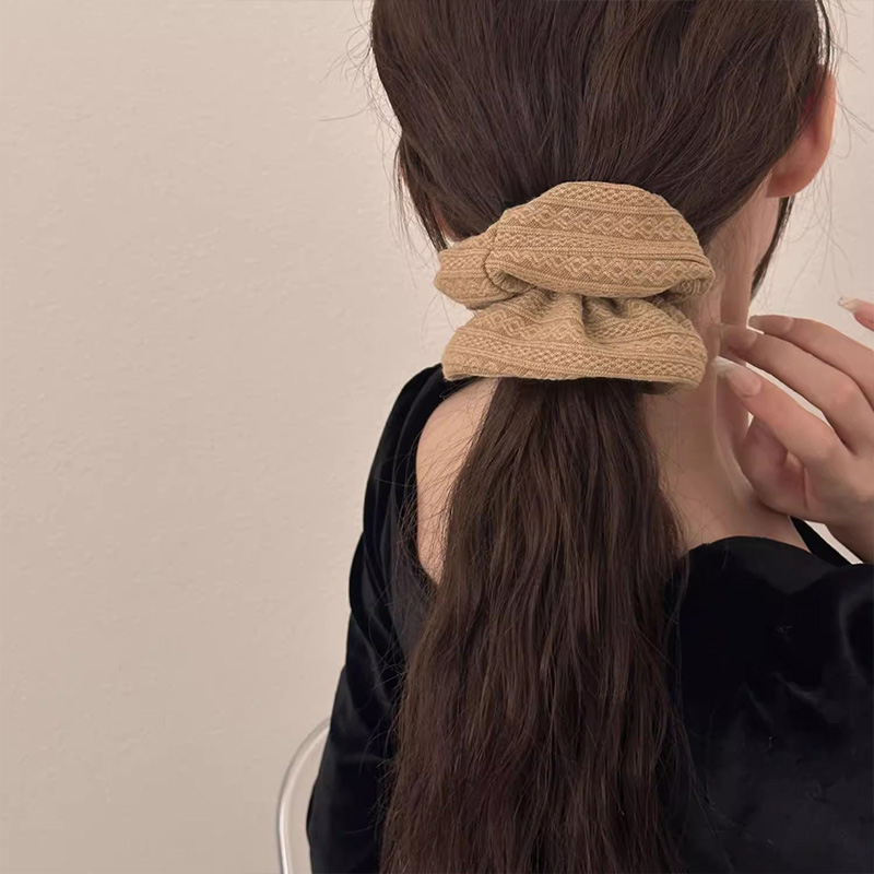Coletero Vintage con patrón de tejido para mujer, banda para el pelo dulce, lazo para el pelo, banda de goma, accesorios para el cabello a la