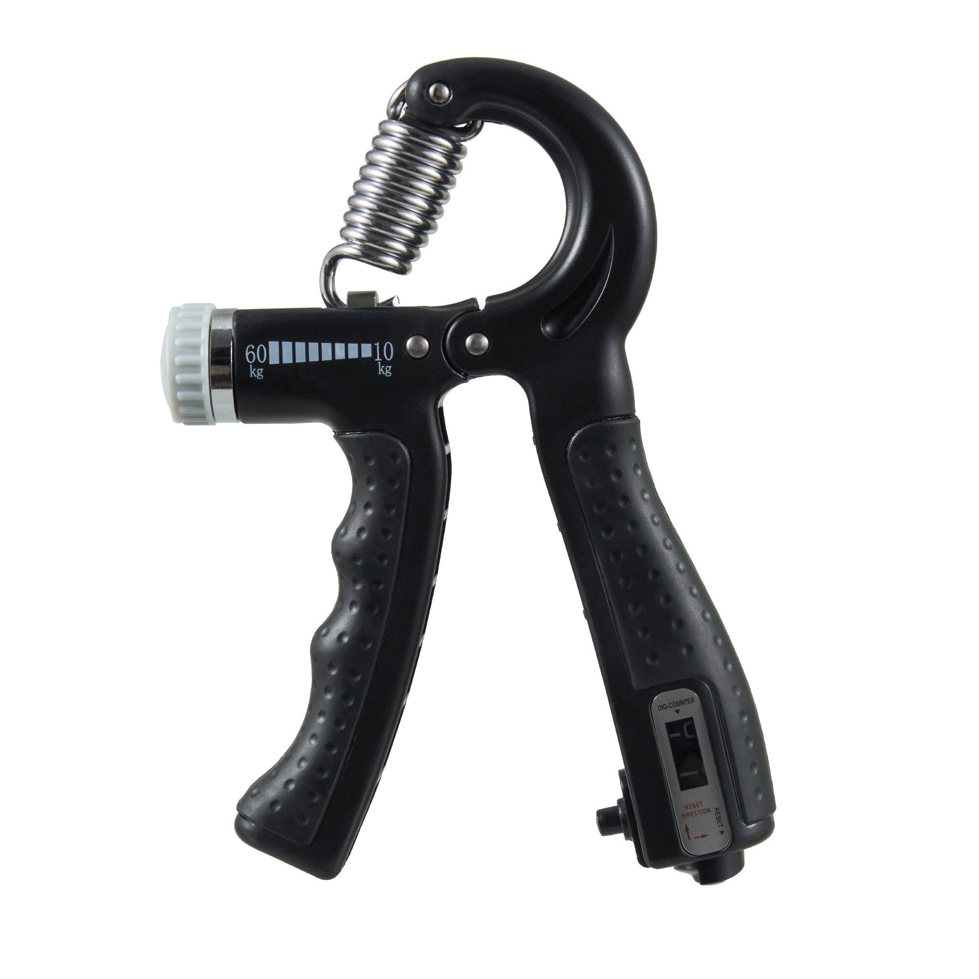 R-Shape Adjustable Hand Grip Sports Strength Countable Exercise Strengthener Gripper Spring Finger Pinch Carpal Expander: Count black