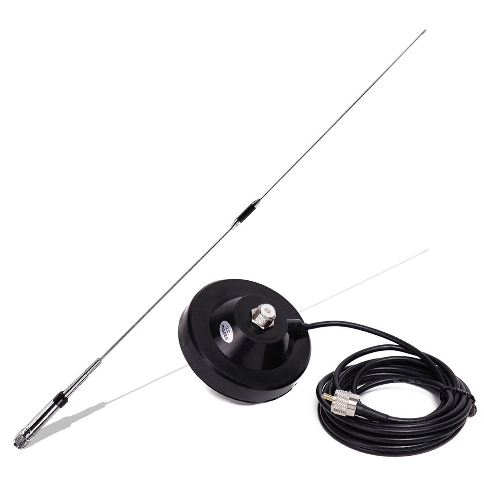 NAGOYA NL-770R Dual Band VHF/UHF 144/430MHz 3.0/5.5 dBi High Gain Amateur Car Radio Mobile/Station Antenna SL16-J/M Male PL-259: add Magnetic Mount