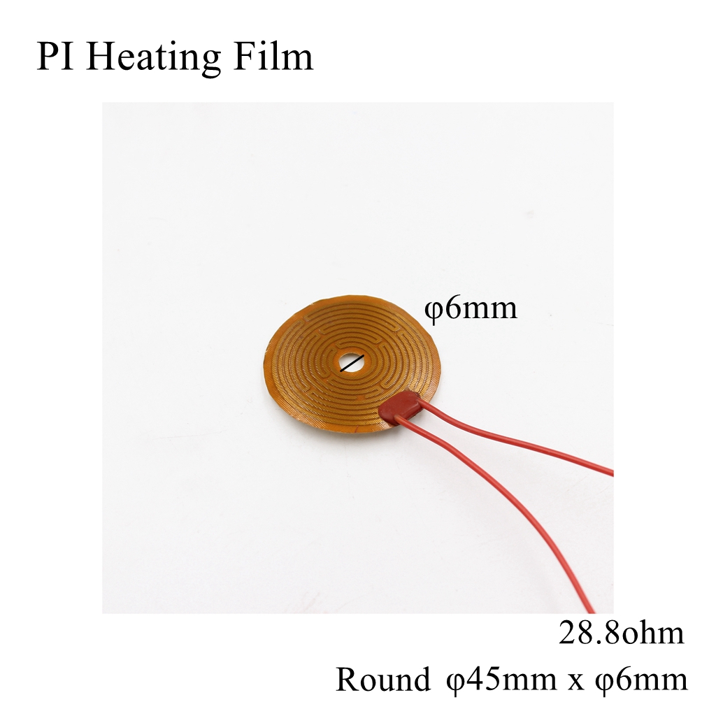 Film chauffant électrique rond, 25mm 5V 12V 24V 110V 220V PI, Film adhésif Polyimide, plaque chauffante électrique, tapis de panneau, feuille de carburant, huile moteur réservoir: Round 45mm x 6mm