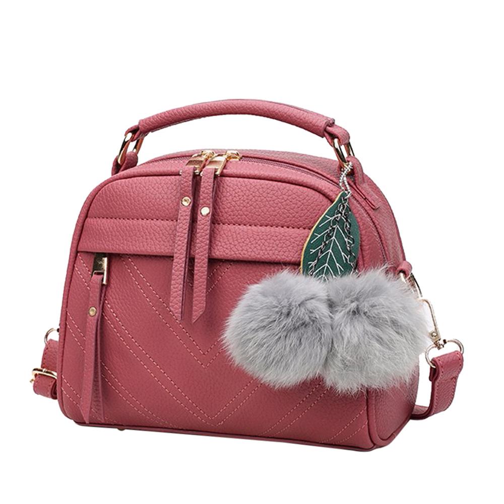 Women's PU Leather Handbag - Soft Cushion Tote - Single Shoulder Strap - Zipper Closure: 844057