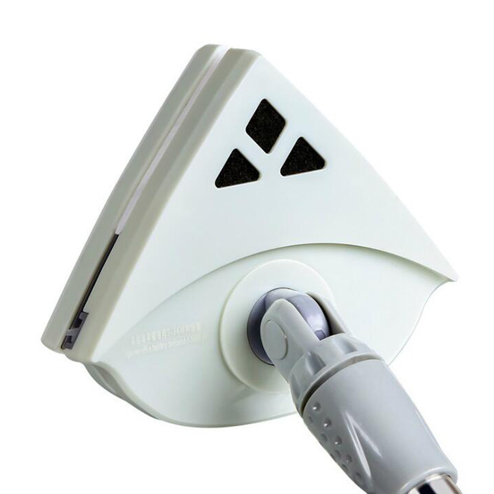 Lingette magnétique Double face pour vitres, ensemble de 4 tiges réglables, nettoyeur à brosse triangulaire de verre pour bâtiments, ménage: ligth green