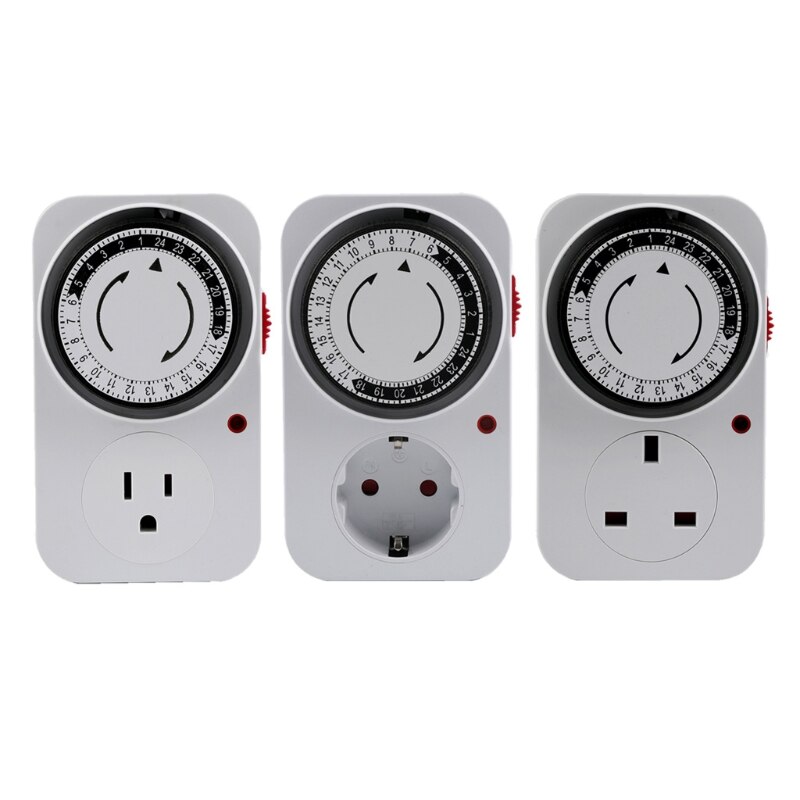 24 Hour Cyclic Timer Switch Kitchen Timer Outlet Loop Universal Timing Socket Mechanical Timer UK EU US Plug