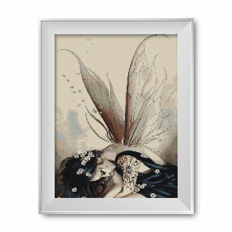 Fairy Diamond Painting Cross Stitch Canvas Portrait Artwork Handicraft 3D