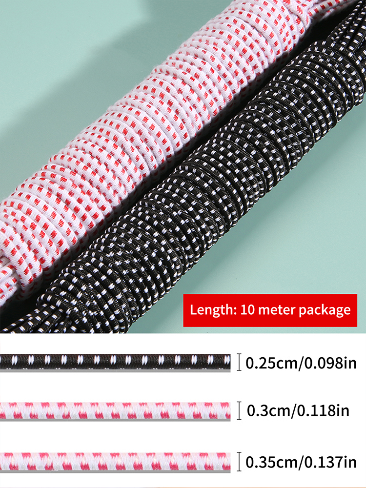 10 meter, byxor med gummiband, kläder med resårband, hög elastisk midja, tillbehör till elastiska rep, runda rep