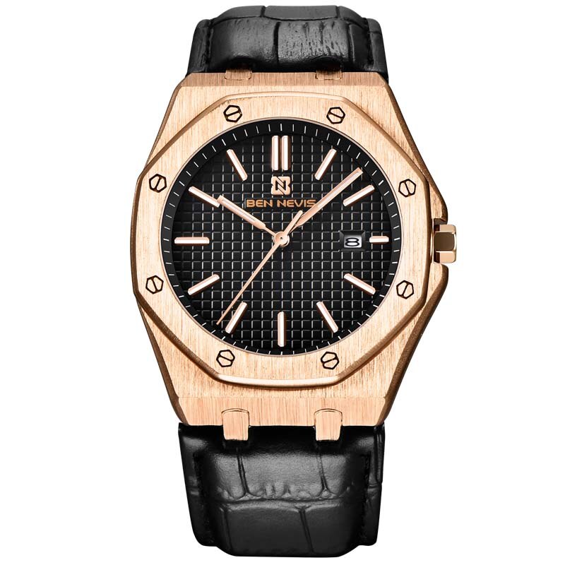 Luxe Top Brand Mannen Quartz Horloges Waterdicht Heren Chronograaf Horloges Relogio Masculino Mannelijke Volledige Roestvrij Staal Horloges: Gold Black