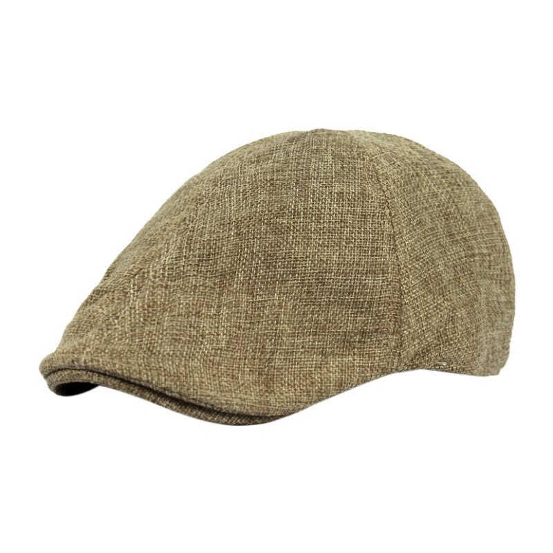 Chapeau de béret en toile de jute de Style britannique pour hommes: Kaki