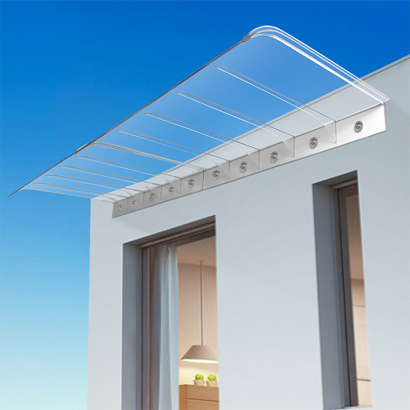 Vinduesmarkise Dør Overdækning Polycarbonat - Slagfast Sol Regn Sne - Balkon Udendørs Dør