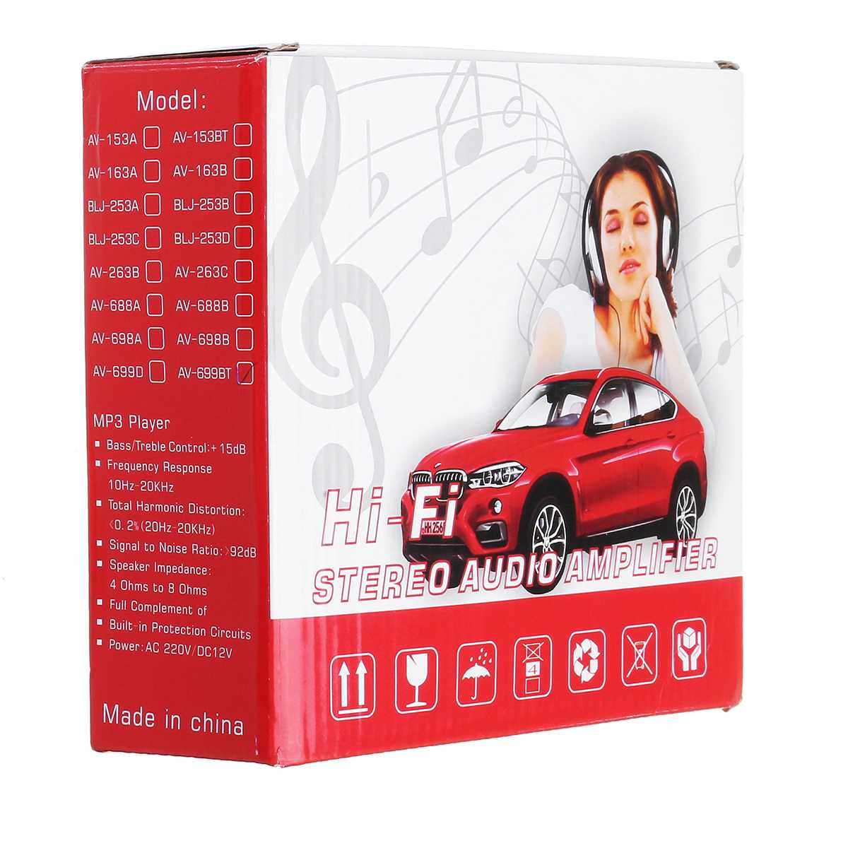 400W Bluetooth HiFi Amplifier Stereo Surround Cinema Lossless Audio Subwoofers Speakers Digital Audio Processor Amp For Home Car