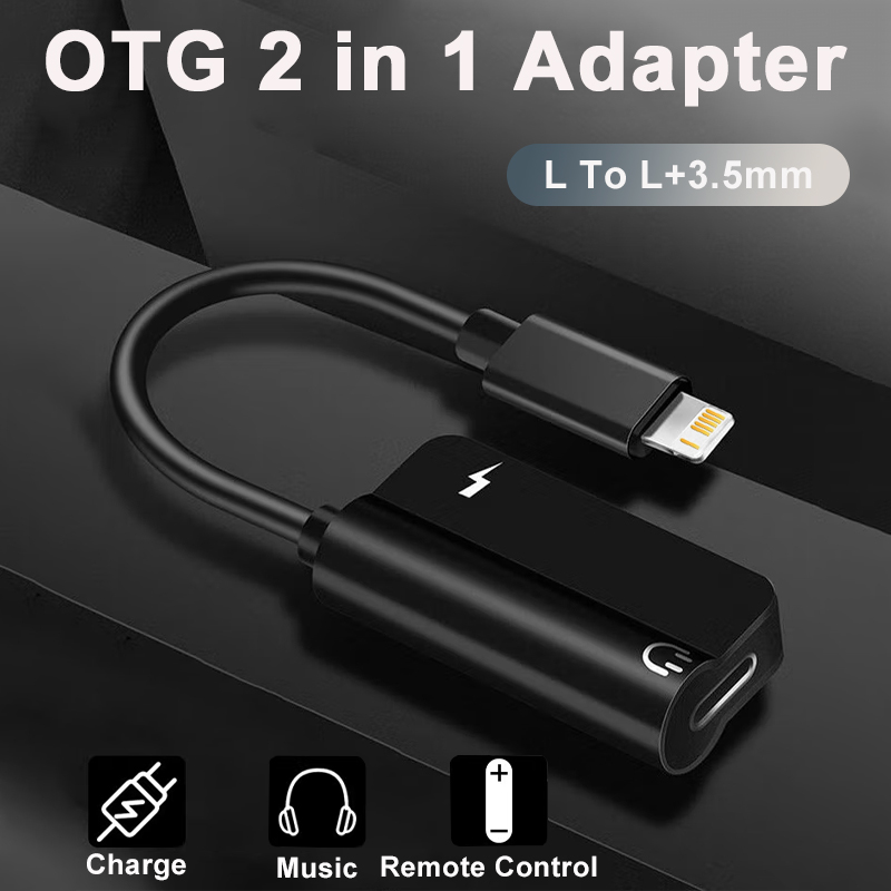 2 in 1 AUX Audio Jack 3.5mm and 10W Charger Headphone Splitter Adapter for iPhone 14 13 12 11 XS XR SE 7 8 Pro Plus iPad