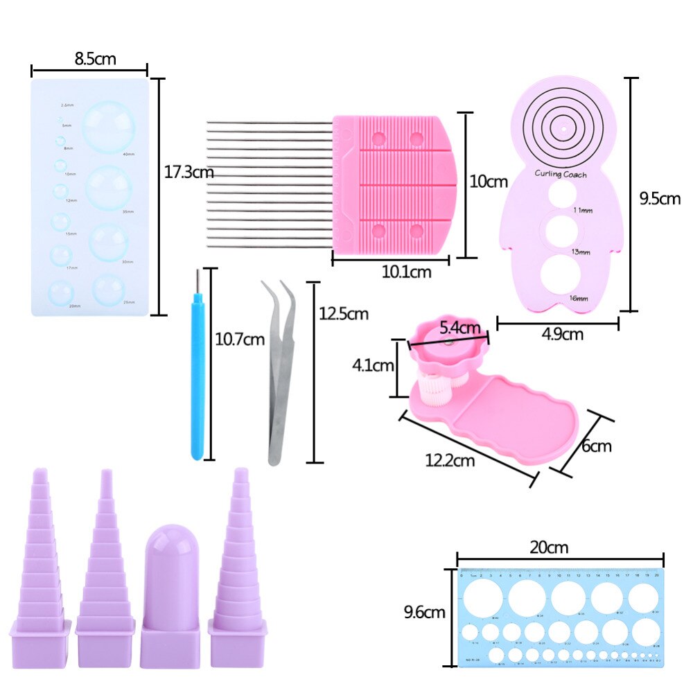 Ensemble de Papier Origami 11 en 1 | Bandes largeur assorties, couleurs variées, Papier Origami Quilling bordure Papier pour bricolage, Kit d'outils de Quilling