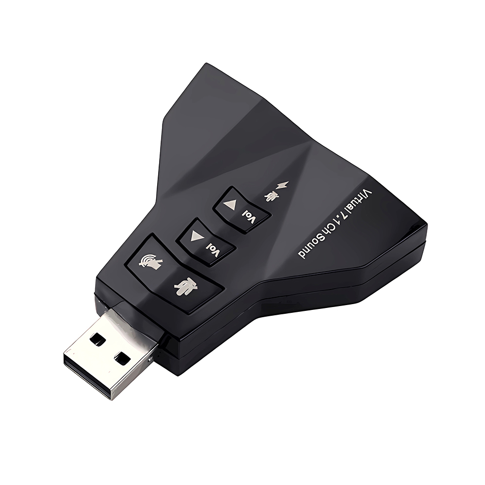 Tarjeta de sonido USB Virtual externa 7 en 1 canal adaptador de Audio de sonido 3D micrófono Dual interfaz de Audio Dual salida independiente