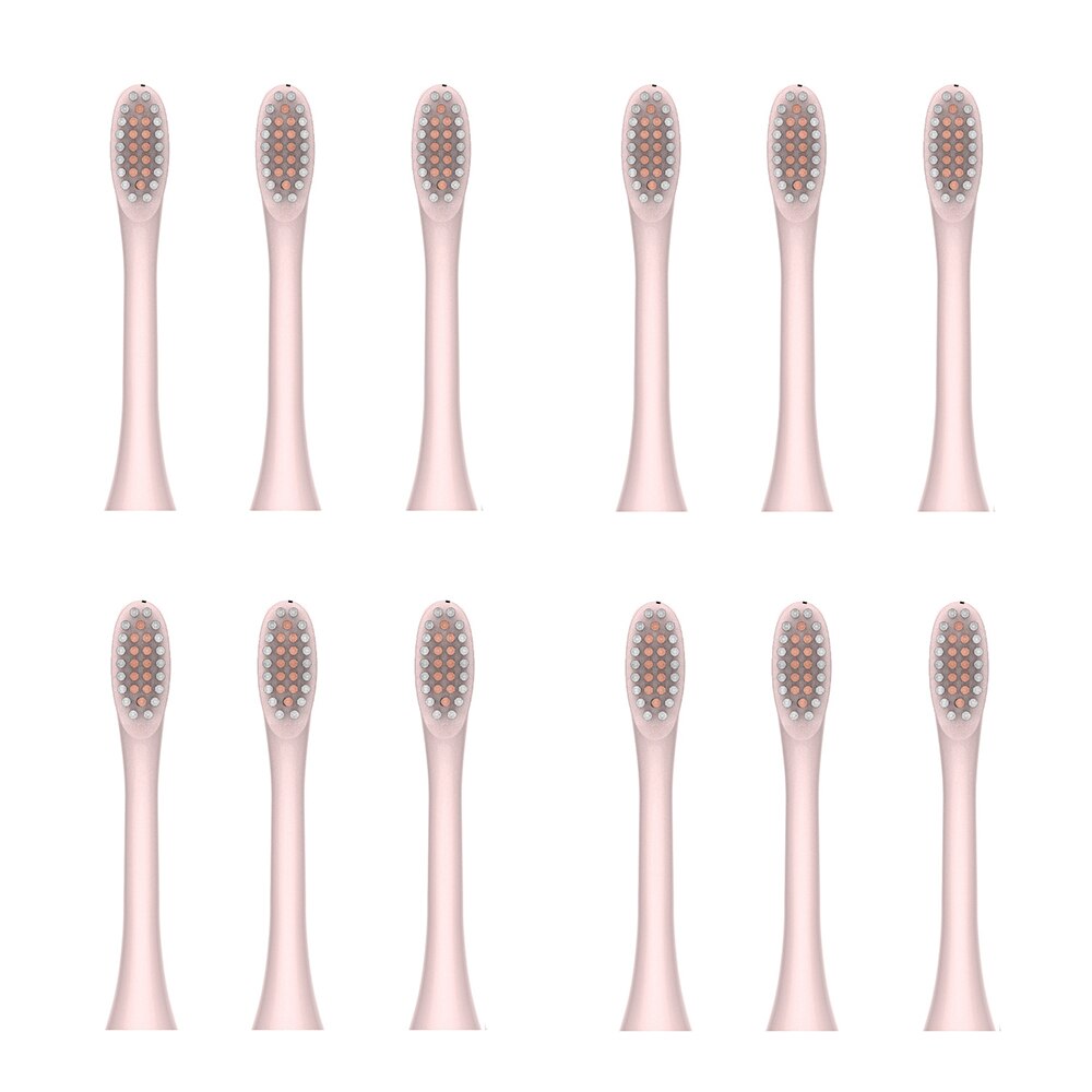 Ultrasonic Sonic Electric Toothbrush USB Rechargeable Tooth Brush Adult Electronic Washable Whitening Relax Teeth Brush: 12 Pink Brush Head