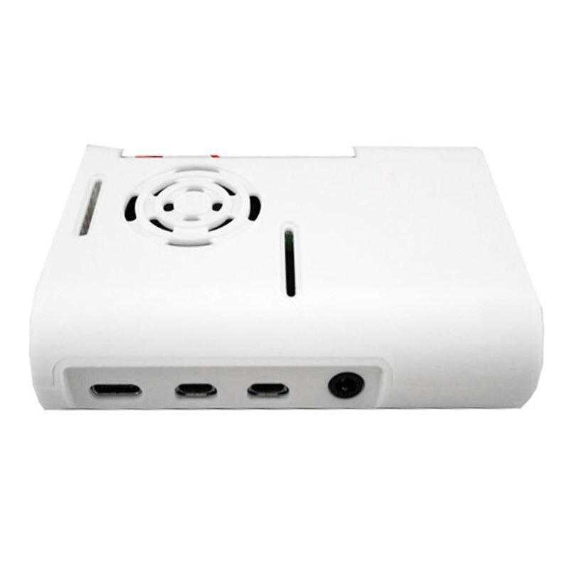 ABS Plastic Case Enclosure with Cooling Fan Heatsinks for Raspberry Pi 4 Model B: White