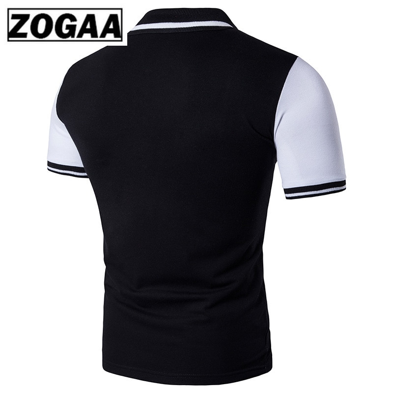 ZOGAA camisa de Polo de verano para hombre de manga corta Camisa blanca y negra de Polo informal ajustada para jóvenes camisas para Hombre Ropa