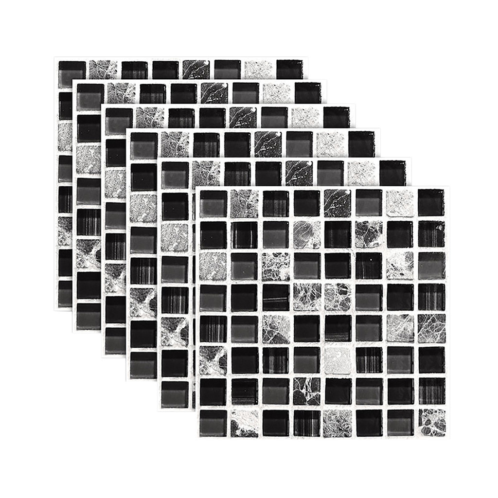 Self Adhesive Mosaic Tile Sticker Kitchen Backsplash Bathroom Wall Tile Stickers Decor Waterproof Wall Pvc Simulation Tiles #LR1: Default Title