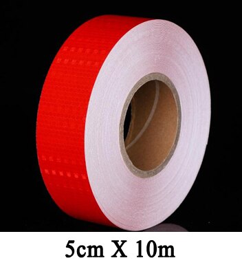 5cmx10m/Roll High Intensity Waterproof Reflective Stickers Reflector Decals For Car: 5cmx10m red