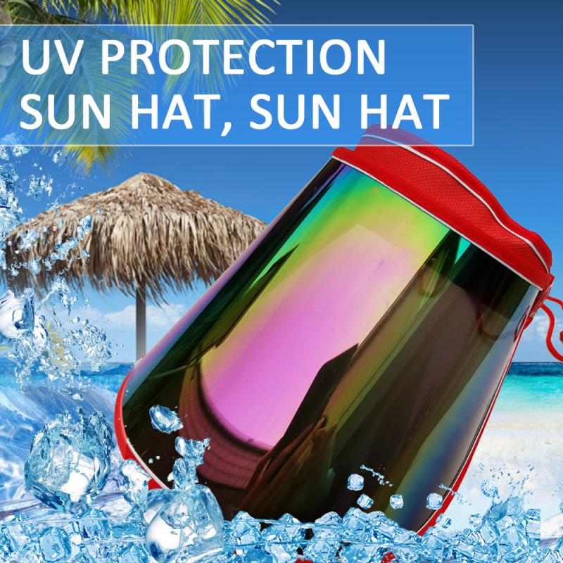 Women Summer Sun Protection Ultraviolet Sun Visor Hats Transparent Plastic Sunshade Hat Face Shield Outdoor Travel Beach Caps