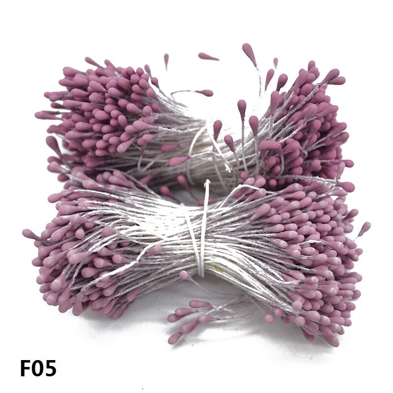 400pcs/lot Mini Flower Stamen Pistil DIY Artificial Double Heads Floral Stamens Home Wedding Decoration Cake Flowers Accessories: F05