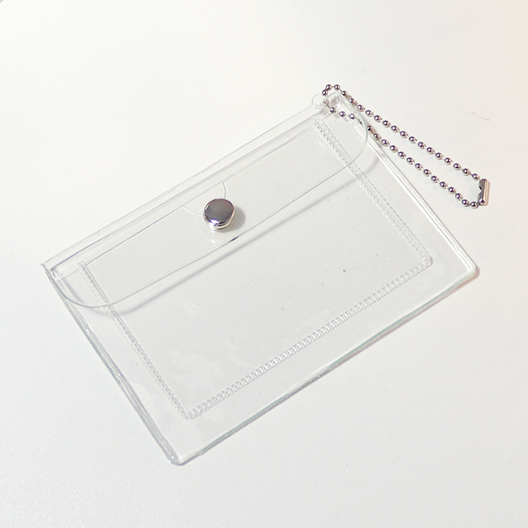1PC porta carte di credito trasparente portafoglio per monete porta carte di credito per ragazze porta carte di credito porta Badge porta carte d'identità con portachiavi: Transparent