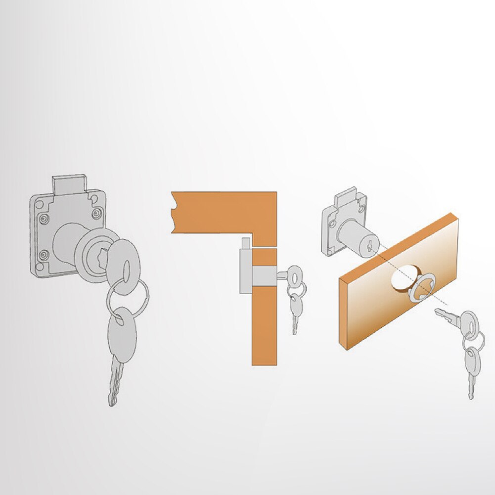 Stainless Steel Cabinet Drawer Door Lock Double Open Anti-theft Mailbox Locker for Household Door Locking Ornament