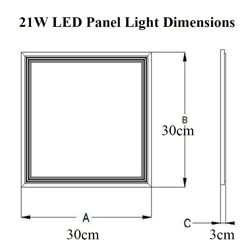 Firkantet led panellys 21w 220v 300*300mm høj lampe 300 x 300 forsænkede loftslamper til kontor soveværelse stue